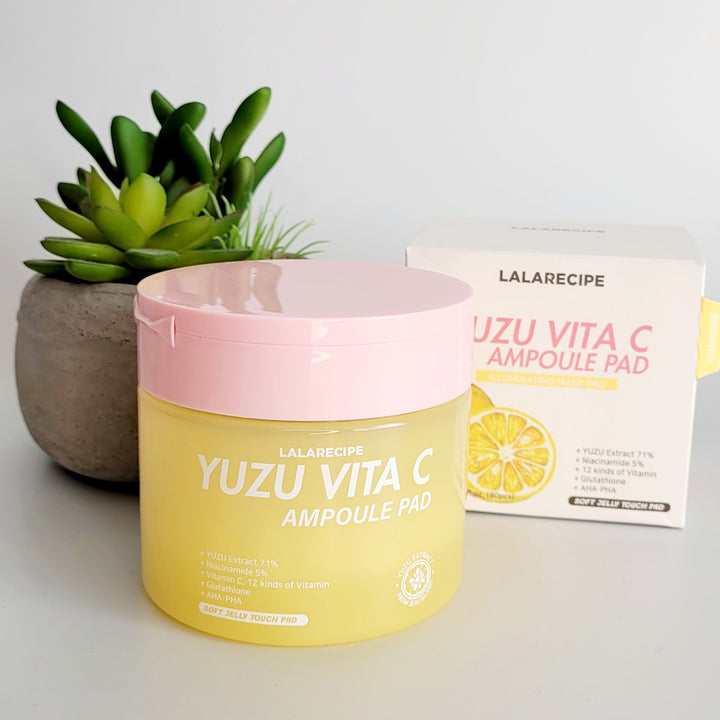Lala Recipe Yuzu Vita C Ampoule Illuminating Mask Pad 80pcs