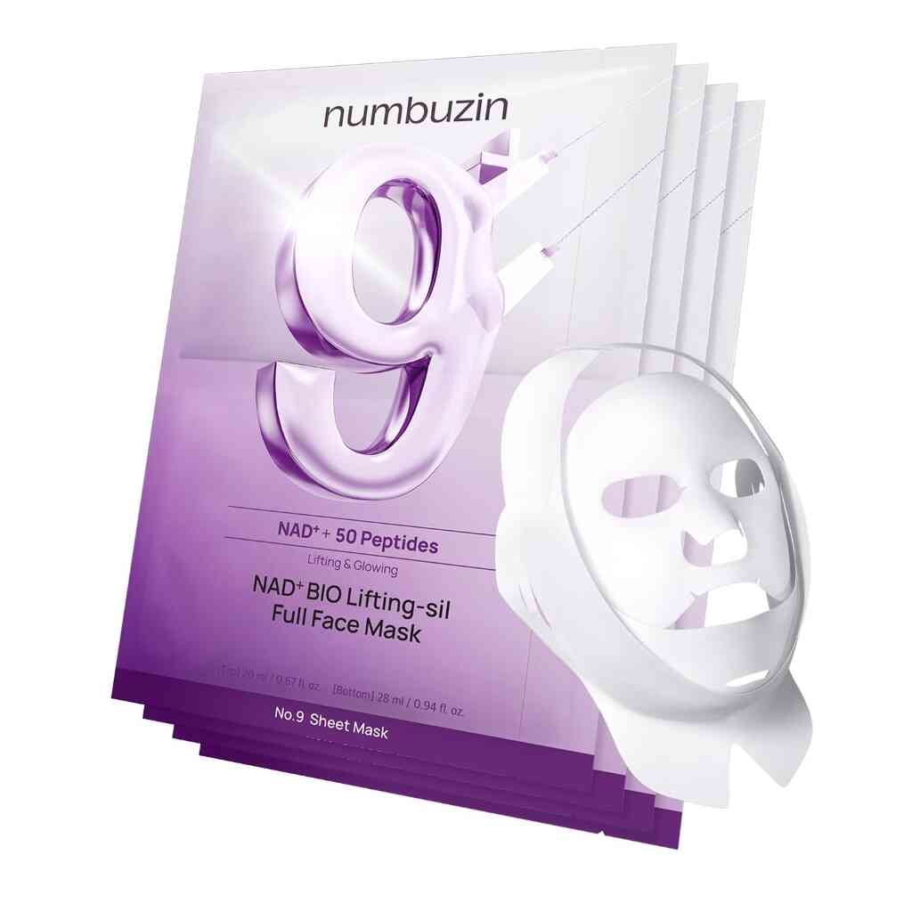 Numbuzin - No.9 NAD Bio Lifting-sil Full Face Mask Set 4 stk