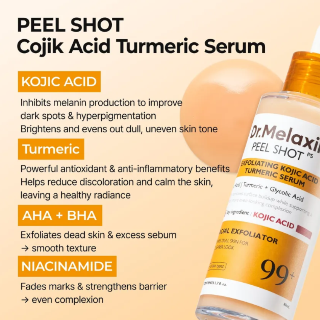 Dr.Melaxin - Peel Shot Exfoliating Kojic Acid Turmeric Serum 80 ml